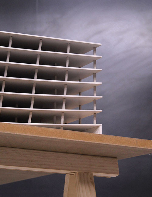 Wooden architectural model created by Studio Umbra, Tamás Tarics